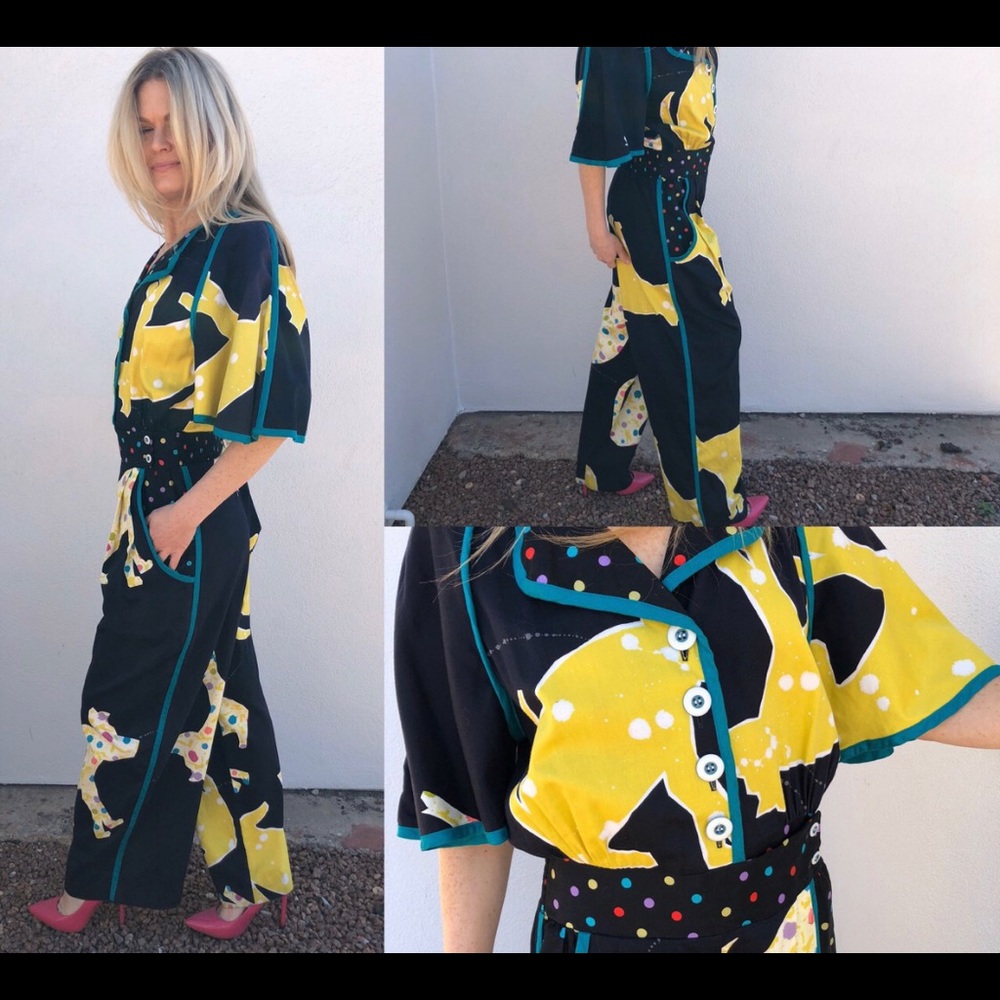 🔺SOLD🔺Vintage Jeanne Marc 80s polkadot jumpsuit - Picture 4 of 4